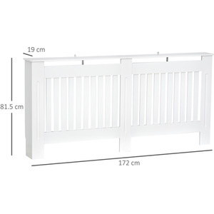 Modern Vertical Style Slatted Radiator Cover Painted MDF White - White by HOMCOM