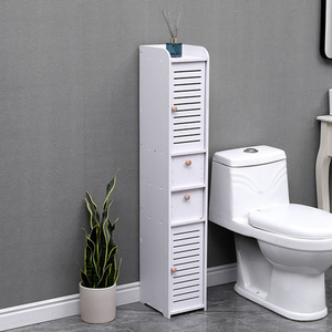 Freestanding Wooden Tall Bathroom Storage Cabinet - White by Livingandhome