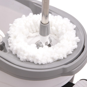 Hands-free Spin Mop and Bucket Cleaning Set - Grey / 30cm by Livingandhome