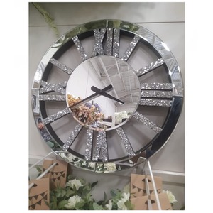 Crushed Crystal Wall Clock - Silver by DEENZ