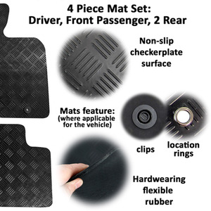 Mercedes E-Class Car Mats Rubber 2016 onwards 4pc Set - Black by Easimat