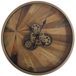 Vanity Living Rustic Natural Wood Wall Clock - Brown by Vanity Living