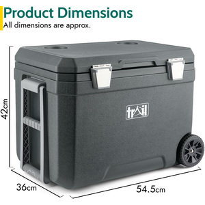 45L Insulated Cool Box on Wheels - Grey by Trail