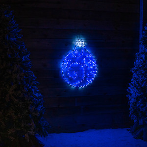 Christmas Bauble with 245 LEDs in Blue and White - Black by Samuel Alexander