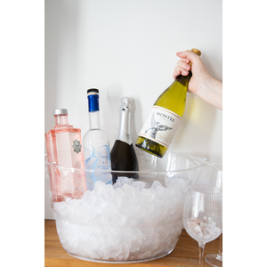 BarCraft Clear Acrylic Large Oval Drinks Pail Cooler, Labelled - Clear by BarCraft