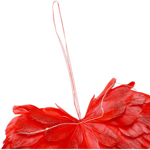 Hanging LED Heart Shaped Wreath - Red by Livingandhome