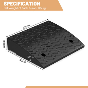 2 Pack Rubber Curb Ramp - Black by GAINOOM