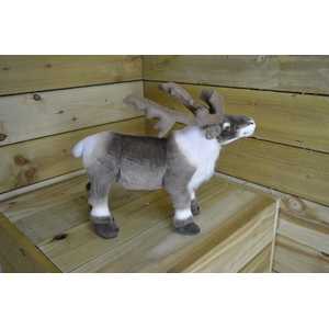 40cm High Standing Fabric Plush Reindeer Christmas Decoration Ornament - neutral by Samuel Alexander