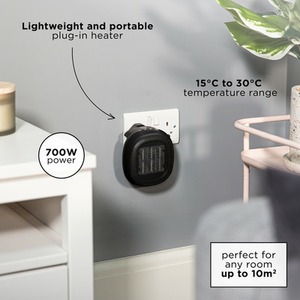 700W Electric Wall Heater - Black