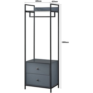 Alva Open Wardrobe 3 Piece Bedroom Set - Dark Grey by Swish Furniture