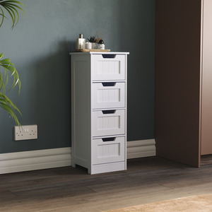 Priano 4 Drawer Freestanding Unit - White by Vida Designs