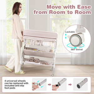 Baby Changing Table Diaper Changing Station - Beige by Costway