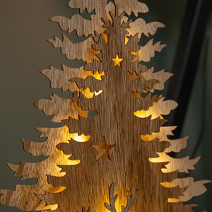 Light up Christmas Tree with Deer and LEDs - Brown by Samuel Alexander