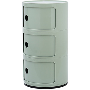 HomeScape Storage Unit Cylindrical Multi-Tiered Plastic Drawer - 3-Tier Green / 58cm by Kindred Trading LTD