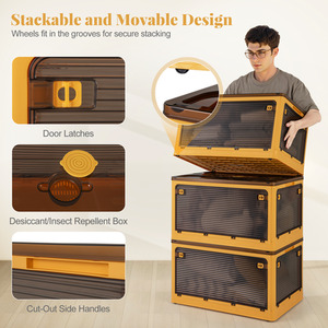 3-Tier Large Collapsible Storage Bins - Yellow by Costway