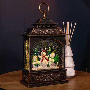 Light up Christmas Santa or Snowman Water Spinner with Warm White LEDs - Bronze / Snowman by Samuel Alexander