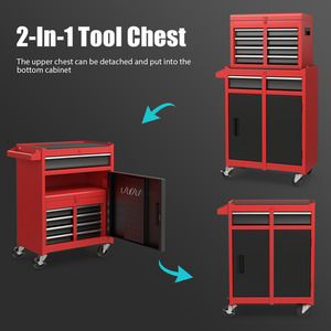 5-Drawer Rolling Tool Chest Tool Storage Cabinet - Red by Costway