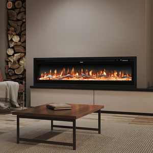 Electric Fireplace with Remote - Black / 127cm by Livingandhome