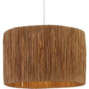 Large Natural Raffia Shade - Brown by Lighting Collection