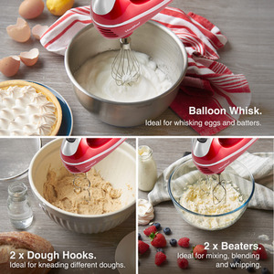 300W Electric Hand Mixer with 3 Attachments by VonShef