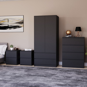 Denver Bedroom Set (2 Drawer Bedside (x2), 4 Drawer Chest, 2 Door Wardrobe) by Vida Designs