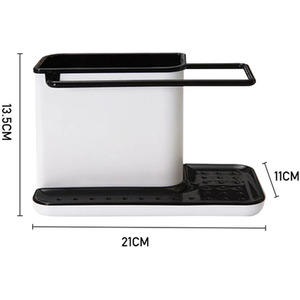 Kitchen Sponge Cloth Holder Sink Caddy Organizer - White by Livingandhome