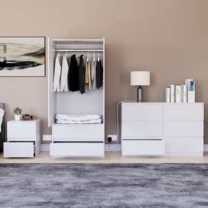 Denver Bedroom Set (2 Drawer Bedside, 6 Drawer Chest, 2 Door 2 Drawer Wardrobe) by Vida Designs