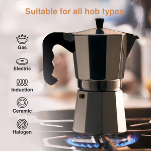 Aluminium Stovetop Espresso Maker - Silver / 600ml by VonShef