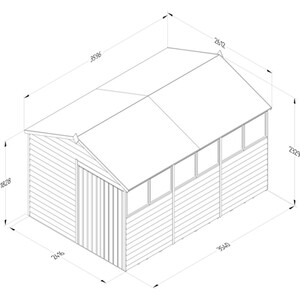 4LIFE Apex Shed 8x12 - Installation Included / Without Base / 6 by Forest Garden