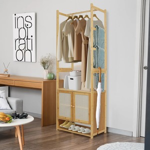 Bamboo Storage Cabinet Clothes Rack - Natural by Wyld and Coco