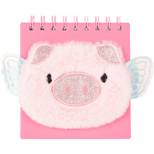 Pig Mini Spiral Plush Notebook - Pink by i doodle