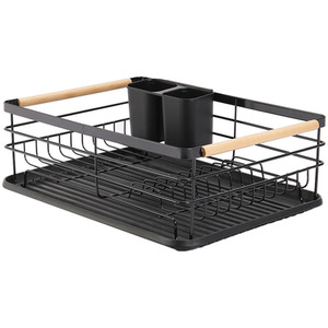 Iron Dish Drainer Drip Tray - Black by Livingandhome