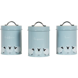 Set of 3 Highland Flock Storage Canisters - Grey