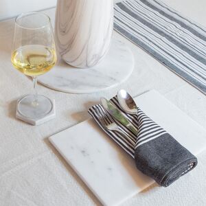 6x Rectangle Marble Placemats - 30cm x 20cm - White by Argon Tableware