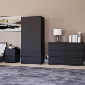 Denver Bedroom Set (2 Drawer Bedside, 6 Drawer Chest, 2 Door 2 Drawer Wardrobe) by Vida Designs