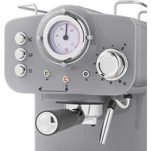 Retro Pump Espresso Coffee Machine - Retro Grey by Swan