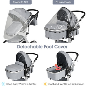 2-in-1 Baby Stroller Pushchair - Grey by Costway