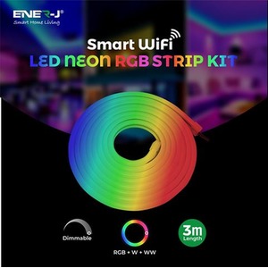 Smart Wi-Fi RGB LED Neon Strip Kit 12V, 3 meters, IP65 by EnerJ Smart