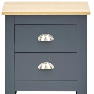 4 Piece Bedroom Set Wardrobee 2 Bedside Table Drawer Cabinet - Dark Grey and Natural by Wyld and Coco