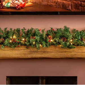 4FT Pre-Lit Artificial Garland - Green by Marco Paul