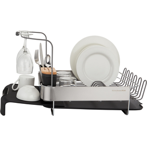 Expandable Dish-Drying Rack with Glassware Attachment - Grey by KitchenAid