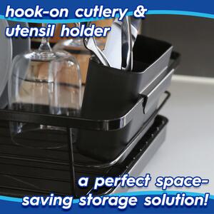 Metal Dish Drainer Rack with Drip Tray - Black by Harbour Housewares