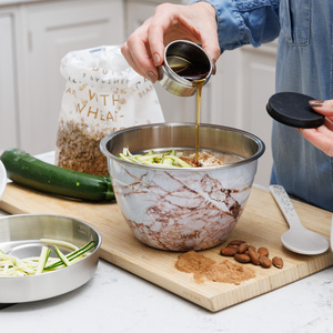 S'well Calacatta Gold Salad Bowl Kit, 1.9L - Gold by SWELL