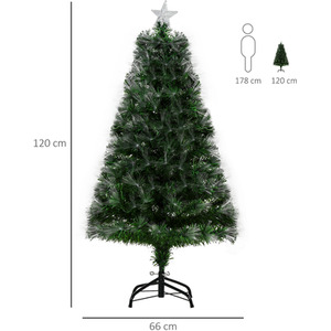 HOMCOM 4FT Multicoloured Artificial Christmas Tree with PreLit Modes Metal Stand - Green, red and blue by HOMCOM