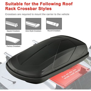 400L Cargo Box Waterproof Rooftop Cargo Carrier by Costway