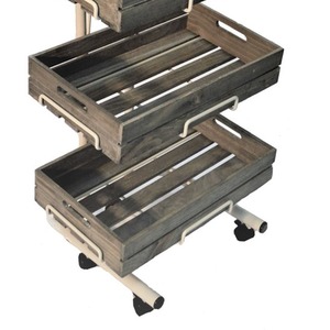 4 Tier Display Stand with Vintage Look Wooden Crates - Black by DWD