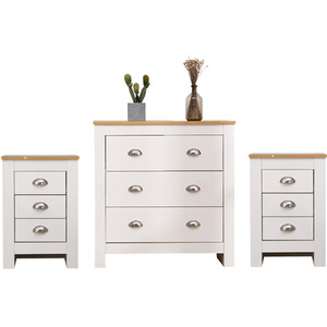 HMD 3 Pieces Wooden Bedroom Set-White or Grey by HMD Furniture