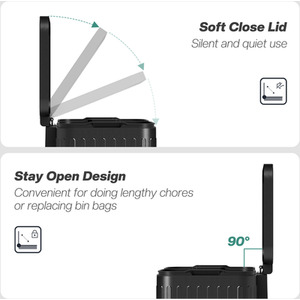 HOMCOM Dual 20L Kitchen Double Bin with Soft-Close Lid by HOMCOM