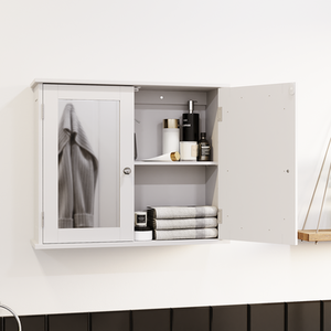 Priano 2 Door Mirrored Wall Cabinet - White by Vida Designs