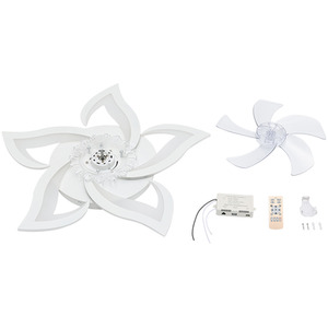 Flower-Shaped Low-Noise Ceiling Fan Light - White by Livingandhome